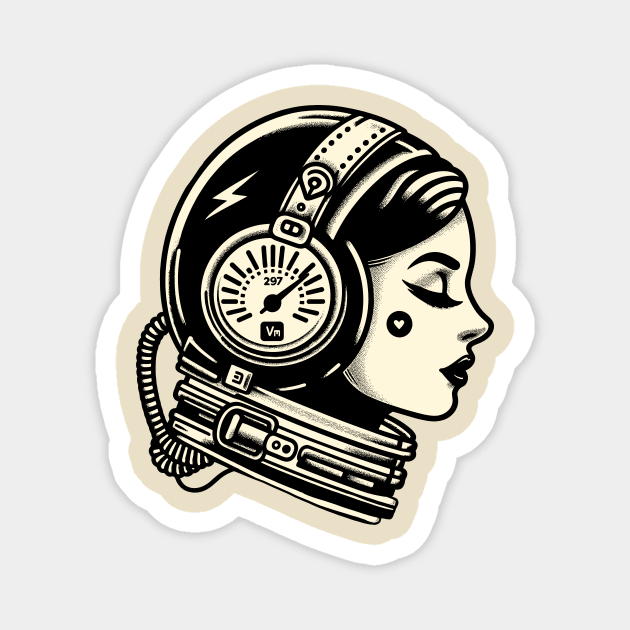 Vu Meter Astronaut Girl Magnet by FanArts