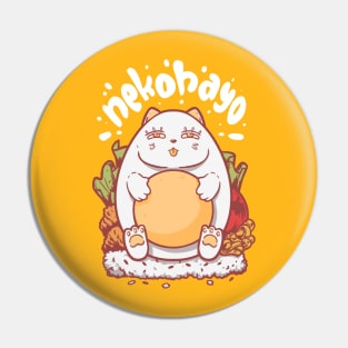 Nekohayo white text Pin