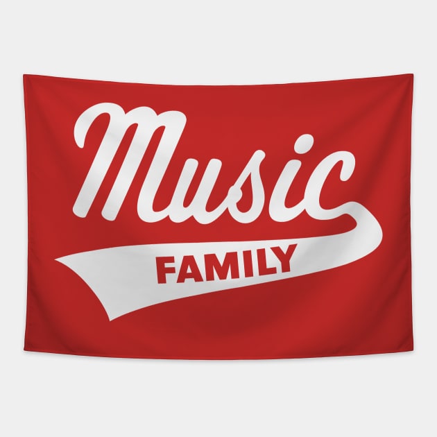 Music Family (Music / Musicians / Family / White) Tapestry by MrFaulbaum