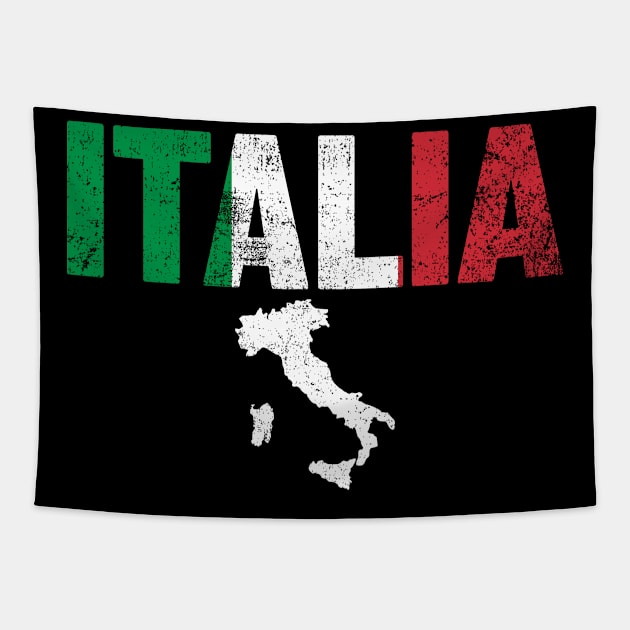 Italia Italy Flag Map Tapestry by KAWAIITEE