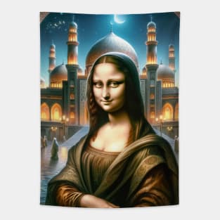 Mona Lisa's Ramadan Reflection: Cultural Fusion Tapestry