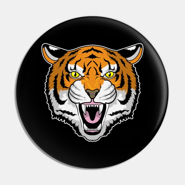 Tiger angry Pin by Markus Schnabel