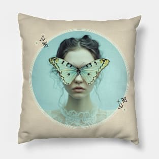 Masked in Beauty: Butterfly Whispers Pillow