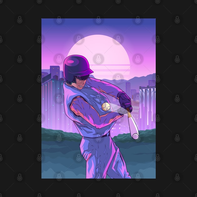 Anime Baseball Vaporwave Urban City 80s by Ilhamqrov