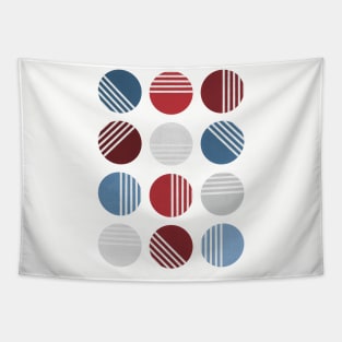 Abstract circles and white lines Tapestry