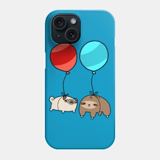 Balloon Sloth and Pug Phone Case