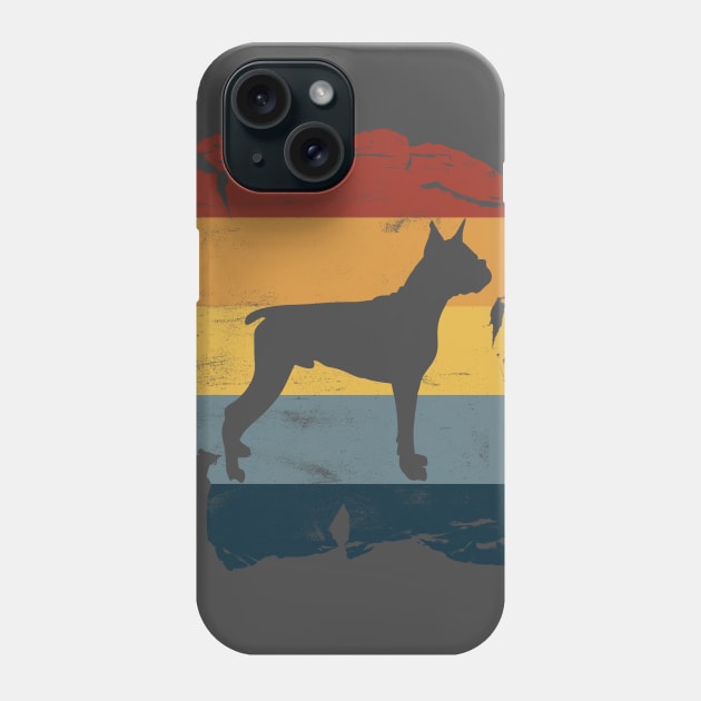 Boxer Dog Distressed Vintage Retro Silhouette Phone Case by DoggyStyles