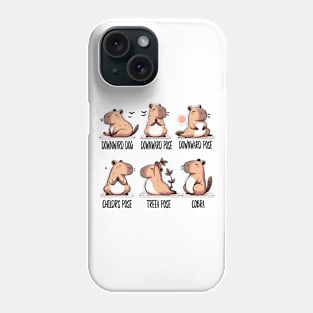 Zen Capybara Yoga Poses Illustration Set Phone Case