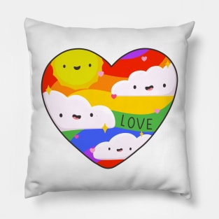 Rainbow Heart Kawaii Love Pillow