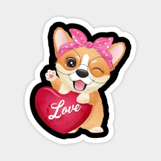 corgi love valentine tshirt Magnet