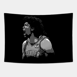 jalen williams black and white Tapestry