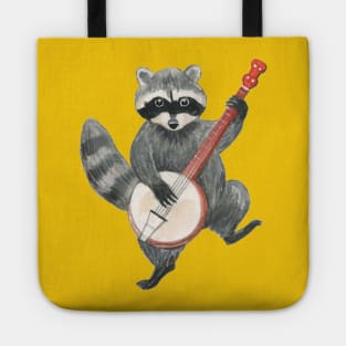 Banjo playing raccoon Tote