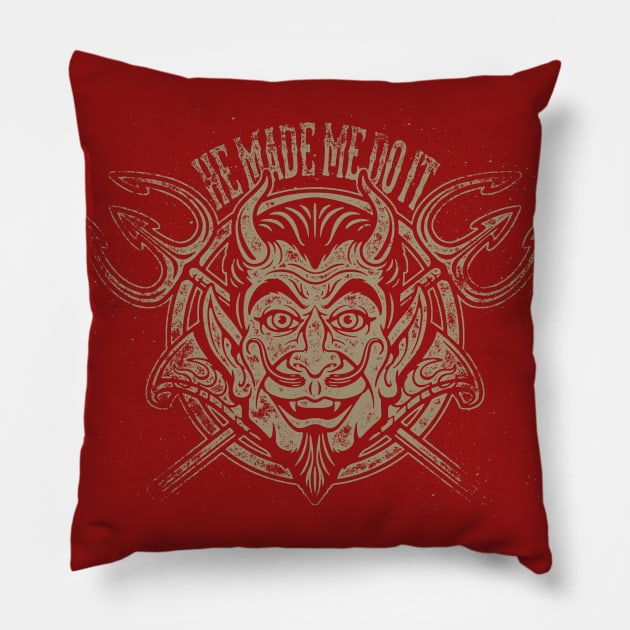 DEVIL ONE COLOR FOR DARK SHIRTS Pillow by kennsing