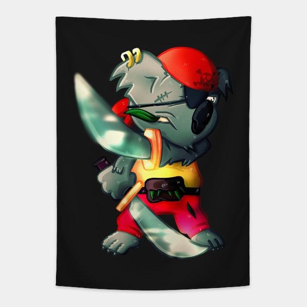 Pirate Droppo Koala Drop Bear Tapestry by CreativeOpus