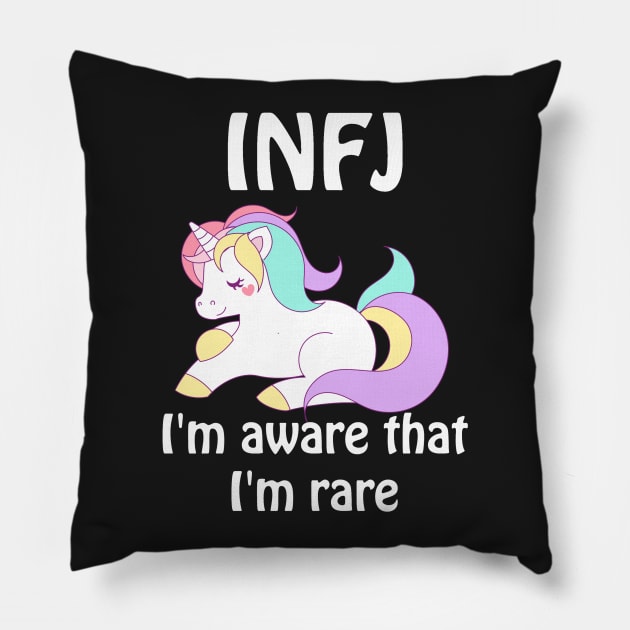 INFJ Unicorn Rare Personality Type T-Shirt Pillow by jennifersoldner