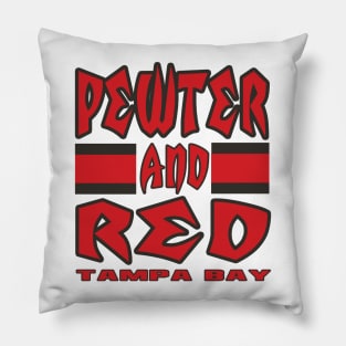 Tampa LYFE Pewter and Red True Football Colors! Pillow