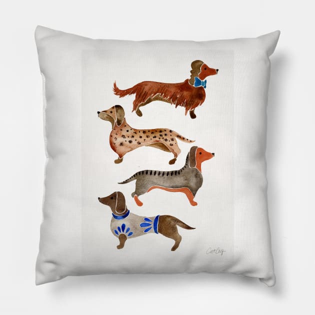 Dachshunds Pillow by CatCoq