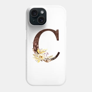 Floral Monogram C Lovely Autumn Foliage Phone Case