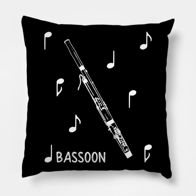 Musical Notes Bassoon Pillow by AngelFlame