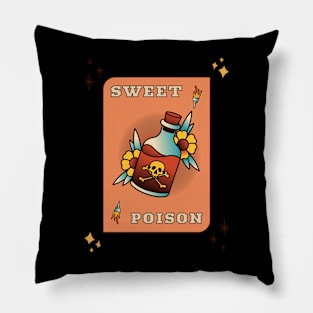 Poison Bottle Tattoo Design Pillow