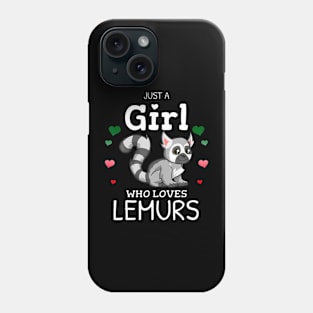 Just A Girl Who Loves Lemurs Madagascar Flag Colors Hearts Phone Case