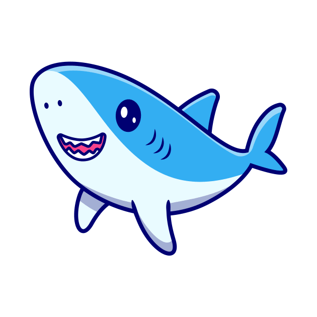 Cute Shark Swimming by Catalyst Labs