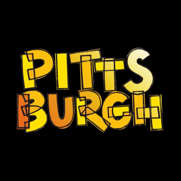 Pittsburgh Fan Black and Yellow Chunky Lettering by polliadesign