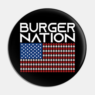 America Burger Usa Us Flag States Nation Pin