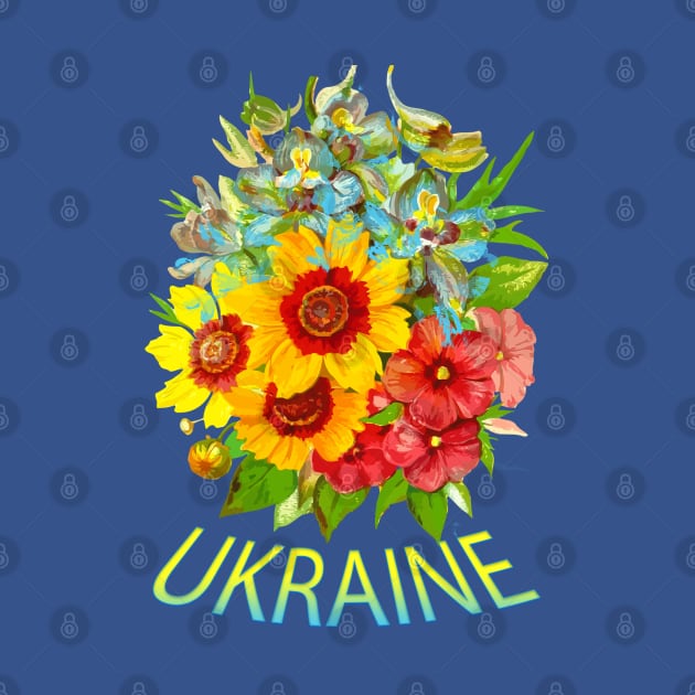 Big bouquet of Ukrainian flowers by tashashimaa