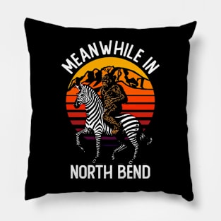 Bigfoot Riding A Zebra Meanwhile In North Bend Pillow