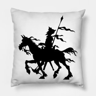 Don Quixote of La Mancha and Rocinante | Don Quixote Silhouette | Pillow