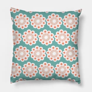 Teal Daisies Pillow