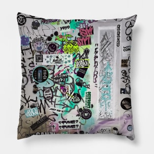 Street Style Urban Stickers Graffiti Pillow