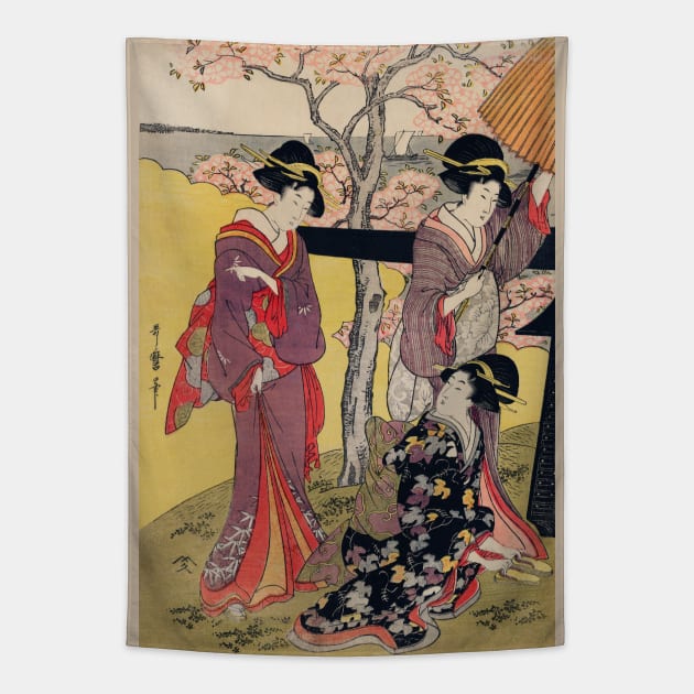 Traditional Japanese Women Tapestry by Geoji 