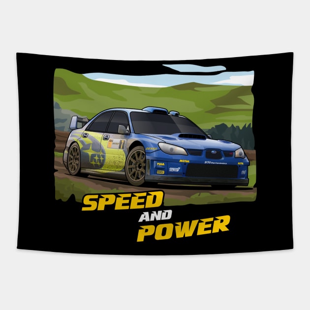 Subaru WRX STi Tapestry by kucingtertawa