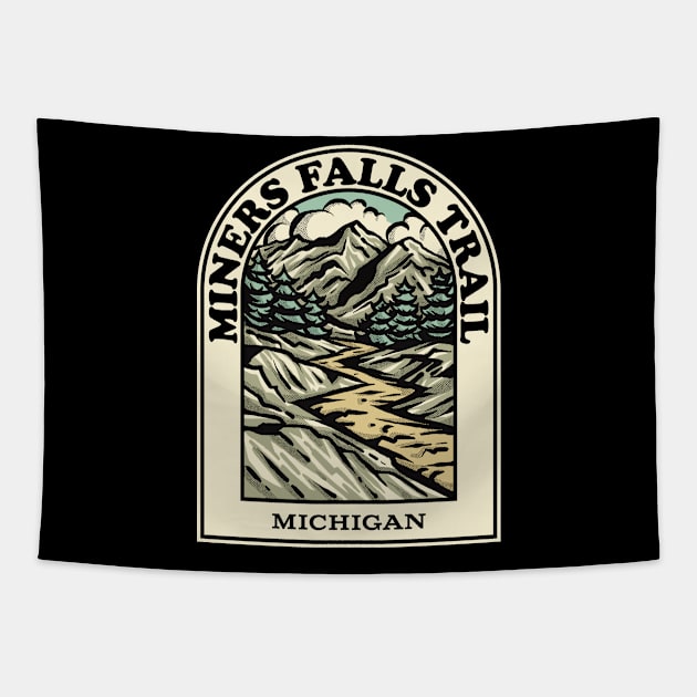 Miners Falls Trail Michigan hiking backpacking trail Tapestry by HalpinDesign