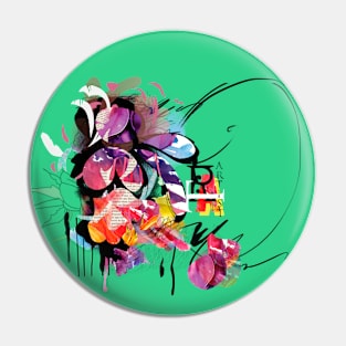 Abstract flower art Pin