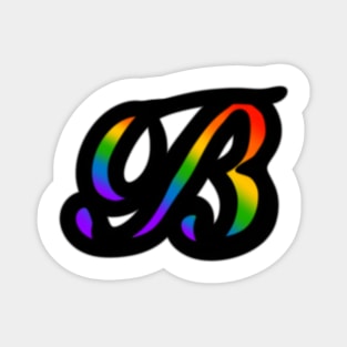 Rainbow Cursive Letter B Magnet