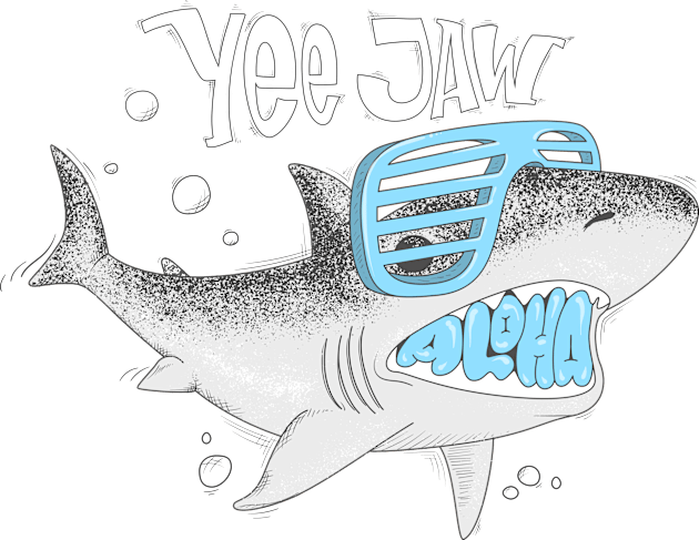 Yee Jam Aloha Shark Kids T-Shirt by Mako Design 