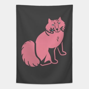 Pink Arctic fox Tapestry