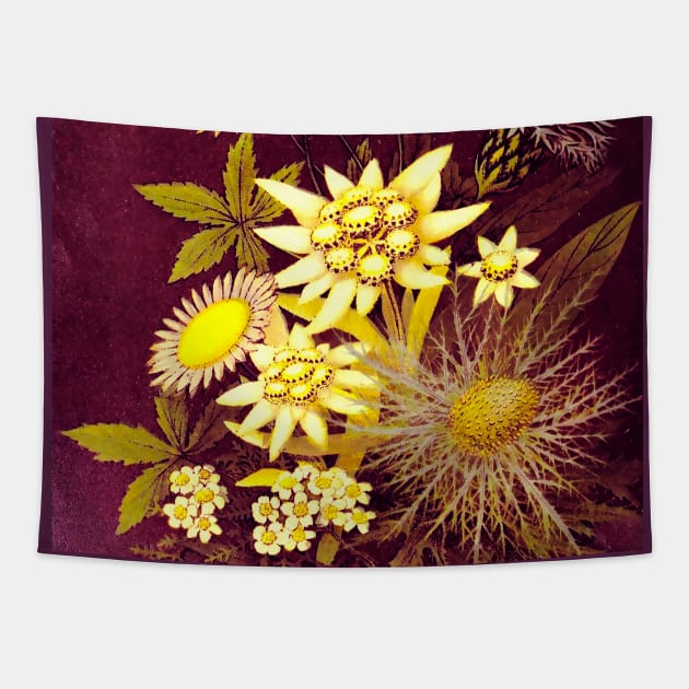 Colorful flowers Sally Tapestry by Marccelus