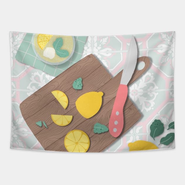 Lemonade in the patio Tapestry by Home Cyn Home 