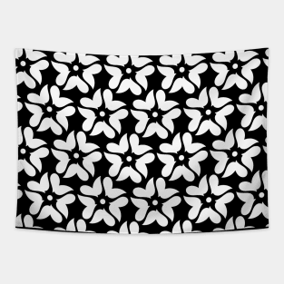 Black and white flower pattern Tapestry