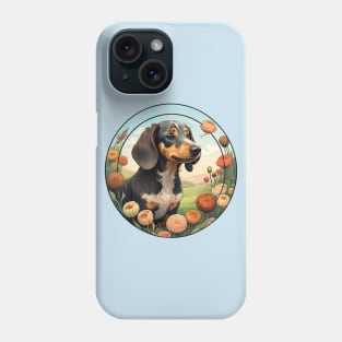 Longhaired Dachshund Spring Flowers Phone Case