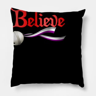 Believe Asexual Pride Jingle Bell Pillow