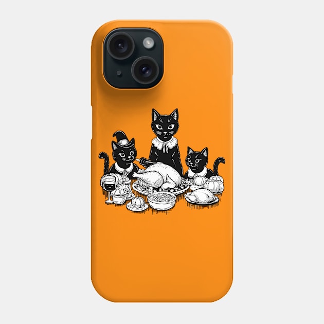 Thanksgiving Kitties Phone Case by KilkennyCat Art