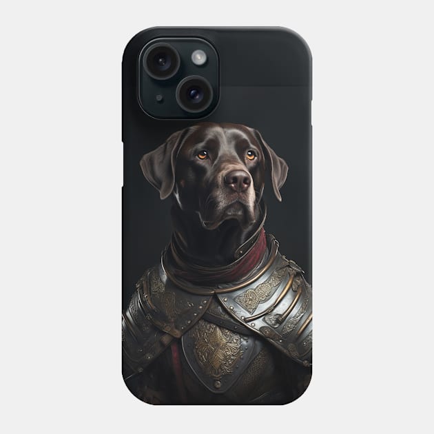 Stalwart Chocolate Labrador Retriever - Medieval English Knight Phone Case by HUH? Designs