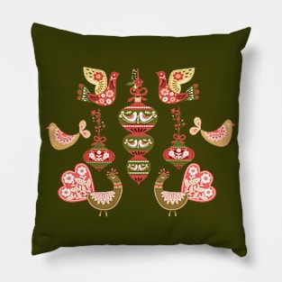 Folk Art Christmas DEsign Pillow