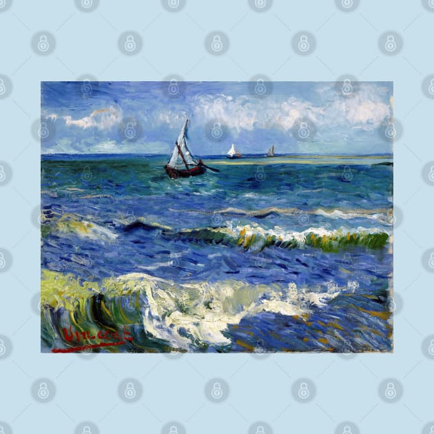 Post-Impressionist Artist Van Gogh Seascape Painting by Dibble Dabble Designs