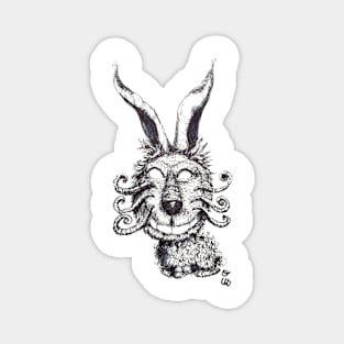 Wierd Rabbit Art Magnet